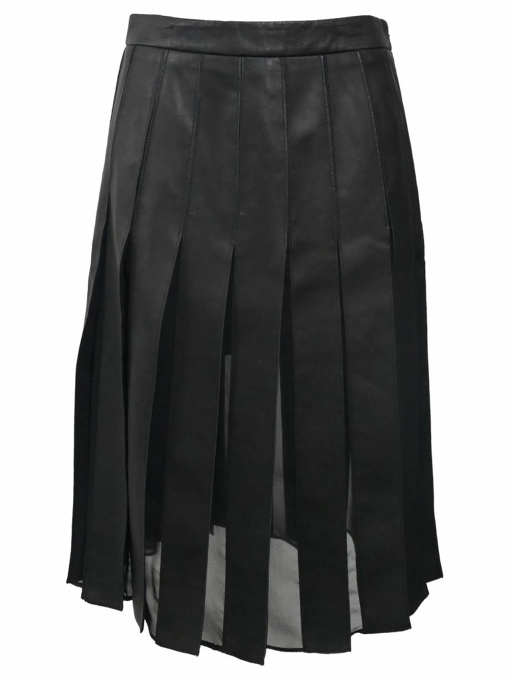 Diane Von Furstenberg Black Leather Skirt